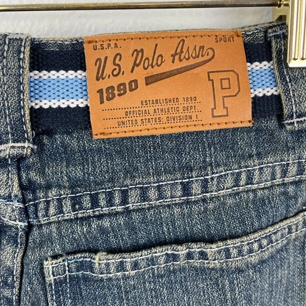NWT U.S. Polo Association Belted Jeans Size 7X